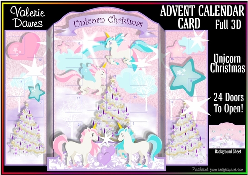 ADVENT CALENDAR CARD - Unicorn Christmas