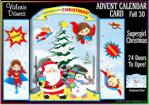 ADVENT CALENDAR CARD - Supergirl Christmas!