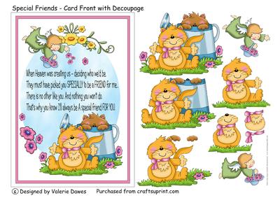 Special Friends - Card Front with Decoupage