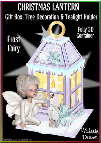CHRISTMAS LANTERN - Gift, Box, Tree Decoration & Tea-light Holder - Frost Fairy