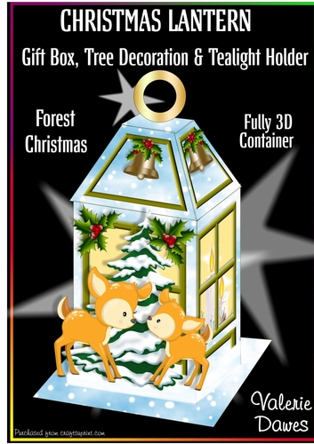 CHRISTMAS LANTERN - Gift, Box, Tree Decoration & Tea-light Holder - Forest Christmas
