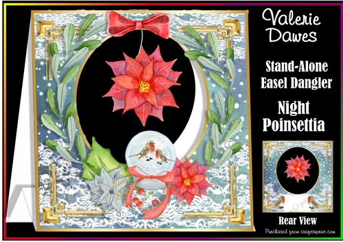 STAND-ALONE EASEL DANGLER - Night Poinsettia