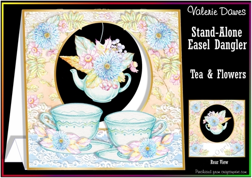 STAND-ALONE EASEL DANGLER - Tea & Flowers