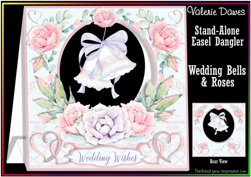STAND-ALONE EASEL DANGLER - Wedding Bells & Roses