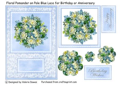 Floral Pomander on Lace - Birthday or Anniversary