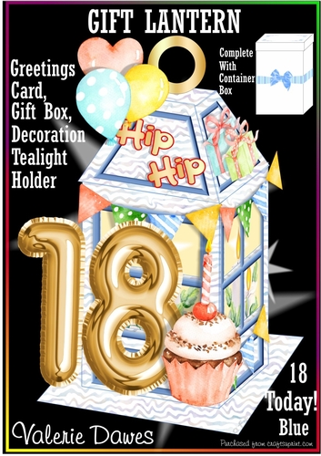 GIFT LANTERN & PRESENTATION BOX KIT - 18 Today! Blue Windows