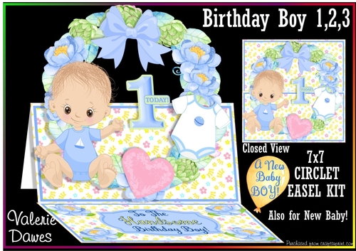 CIRCLET EASEL KIT - New Baby/ Birthday Boy Ages 1,2,&3