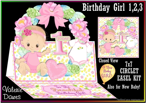 CIRCLET EASEL KIT - New Baby/ Birthday Girl Ages 1,2,&3