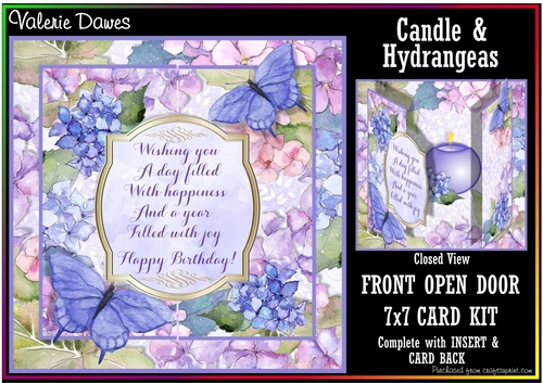 FRONT OPEN DOOR Kit - Candle & Hydrangea