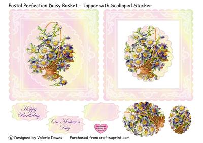 Pastel Perfection Daisy Basket - Topper with Scalloped Stack
