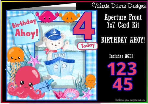 APERTURE FRONT 7x7 CARD KIT - Birthday Ahoy!