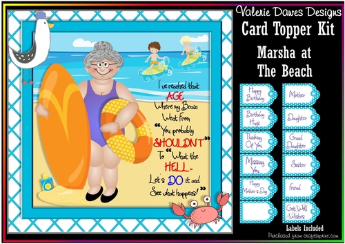 CARD TOPPER KIT - Marsha at the Beach