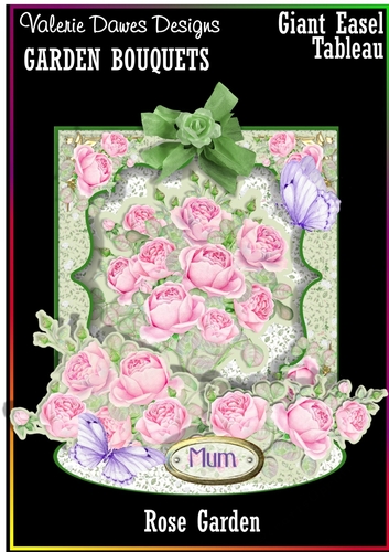 GIANT EASEL TABLEAU - GARDEN BOUQUETS - Rose Garden
