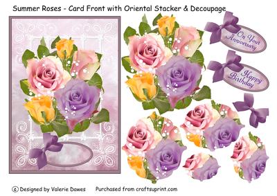 Summer Roses - with Oriental Stacker and Decoupage