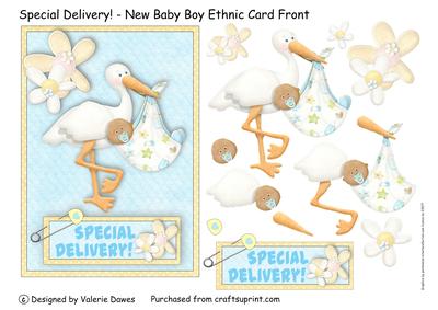 Special Delivery! - New Baby Boy Ethnic Card Front