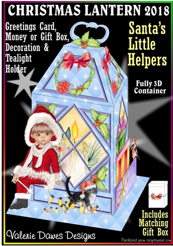 CHRISTMAS GIFT LANTERN CARD - Santas Little Helpers