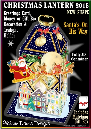 Christmas Lantern 18 SANTAS ON HIS WAY