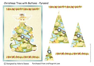 Christmas Tree with Buttons Pyramid