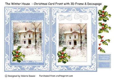 The Winter House - Christmas Card Front with 3D Frame