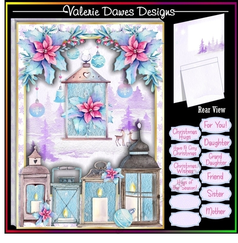 BOX CARD WITH STAND - Christmas Lanterns
