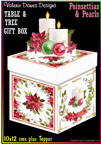 Table & Tree Gift Box - Poinsettias & Pearls