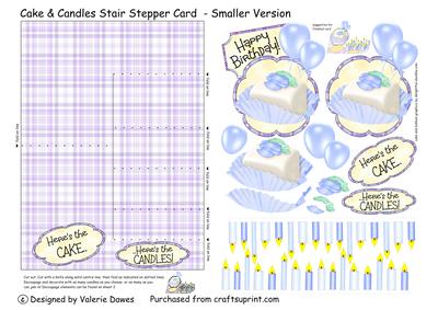 Cake & Candles Stair Stepper Card - Smaller Version