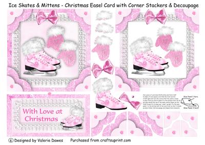 Ice Skates & Mittens - Christmas Easel Card