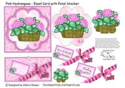 Pink Hydrangeas - Easel Card with Petal Stacker