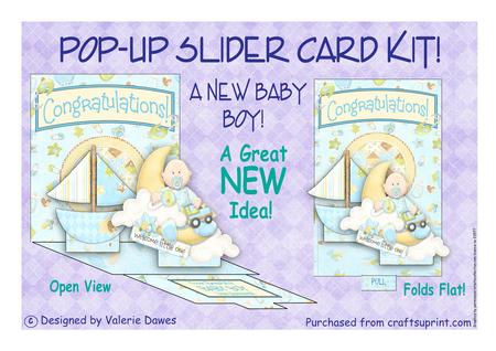 Pop Up Slider Card Kit - New Baby Boy