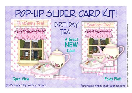Pop Up Slider Card Kit - Birthday Tea