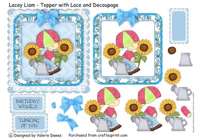 Lacy Liam - Topper with Lace Border & Decoupage