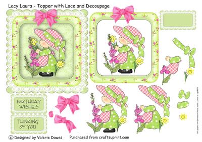 Lacy Laura - Lace Bordered Topper with Decoupage