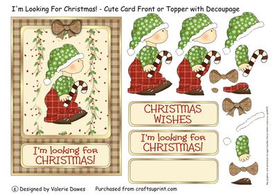 I'm Looking for Christmas! - Card Front or Topper
