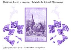 Christmas Church in Lavender - Sheet 2 Decoupage