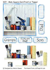 DIY - Male Square Card Front or Topper