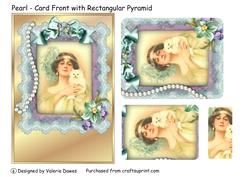 Pearl - Vintage Card Front with Rectangular Pyramid