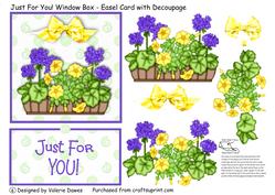 Just for You! Window Box - Easel Card with Decoupage
