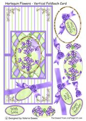 Harlequin Flowers - Vertical Foldback Card