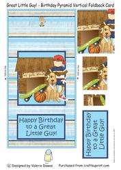 Great Little Guy! - Birthday Pyramid Vertical Foldback Card