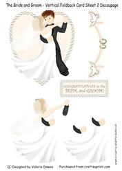 The Bride & Groom - Vertical Foldback Card Sheet 2 Decoupage