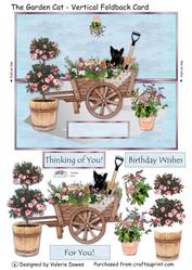 The Garden Cat - Vertical Foldback Card