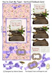 You're Just My Type! - Vertical Foldback Card