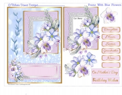 A5 Card Front - Frame with Blue Flowers