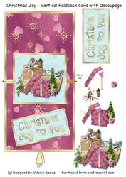 Christmas Joy - Vertical Foldback Card with Decoupage