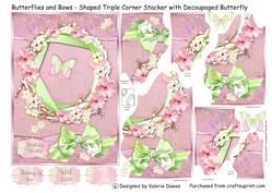 Butterflies & Bows - Shaped Triple Corner Stacker
