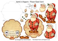 Santa's Slippers - Flower Easel Card or Topper