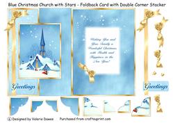 Christmas Church & Stars - Foldback Double Corner Stacker