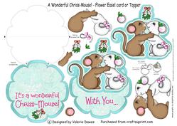 A Wonderful Chriss-mouse! - Flower Easel Card or Topper