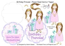 Birthday Princess - Flower Easel Card or Topper