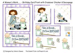 A Woman's Work - - Crossover Stacker Card with Decoupage